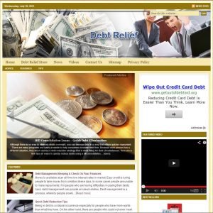 PreBuilt Debt Relief Niche Website